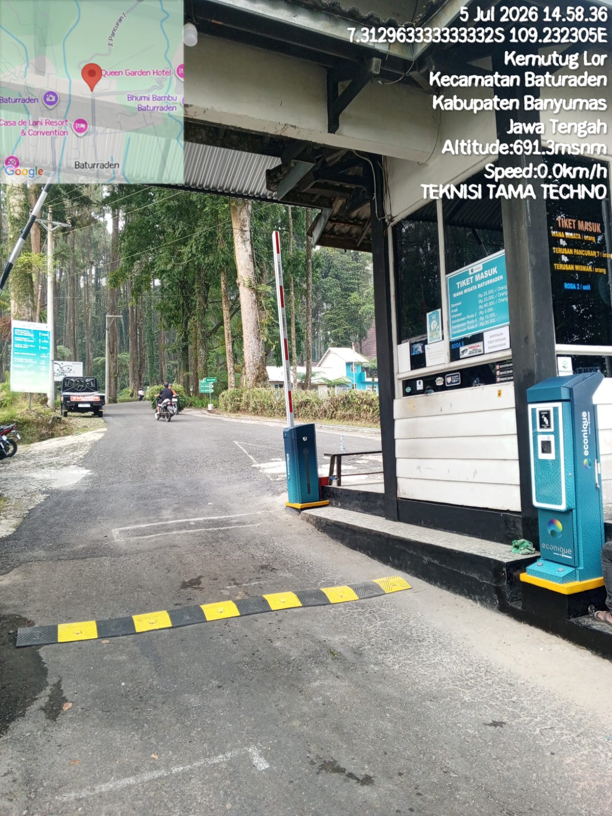 Pemasangan Manless & Gate Wisata econique Baturaden Gerbang Masuk dan Gerbang Keluar